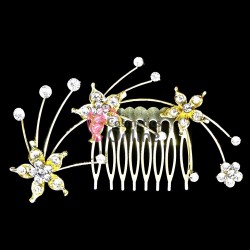 Accesoriu modern pentru decor par CA040AA Auriu cu cristale Argintii